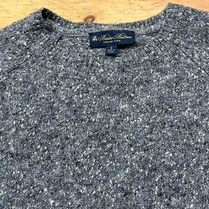 Brooks Brothers Gray Donegal 100% Merino Wool Sweater